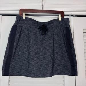 Athleta Gray Athletic Skort LT Large Tall Built-In Shorts Pockets Drawstring